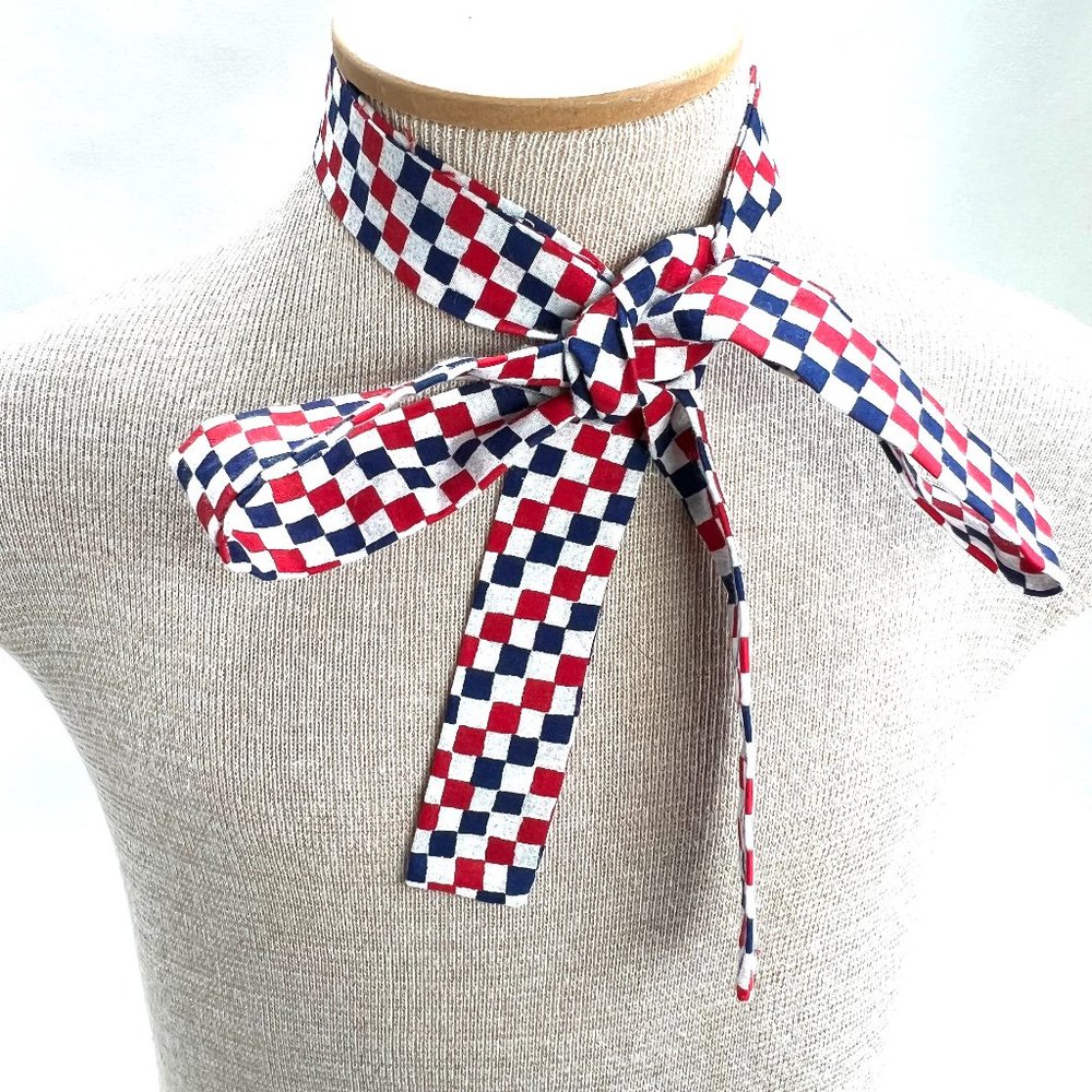 Vintage Red White Blue Scarf Tie